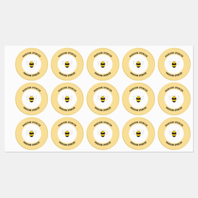 Étiquettes étanche du nom de l'abeille pour la gar (Feuille)