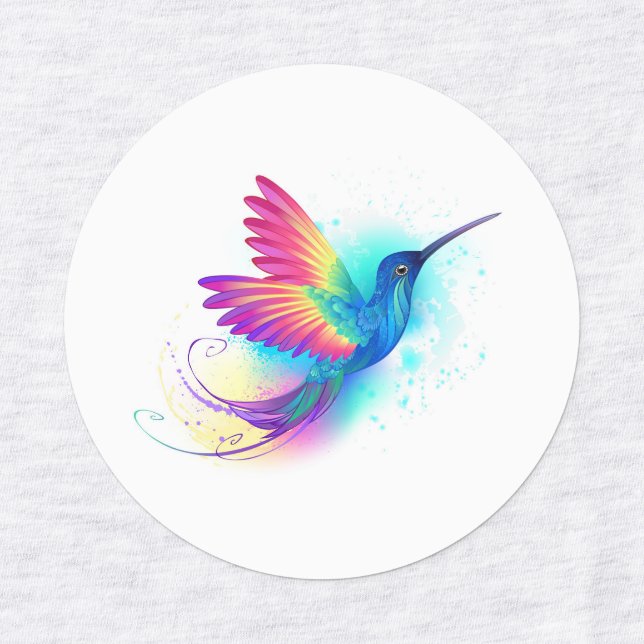 Étiquettes Exotic Rainbow Hummingbird (Design 1)
