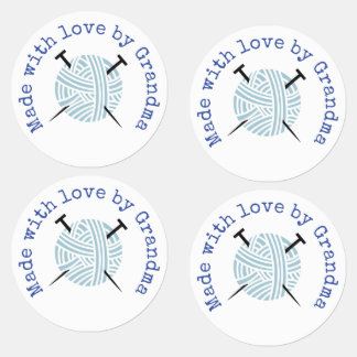 Étiquettes Fabriqué avec amour par grand-mère Tricot personna