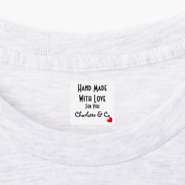 Étiquettes Fait À La Main Avec Amour Pour Vous Personnalisé (Apposé)