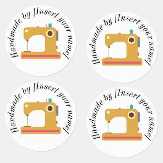 Étiquettes Fait main par Votre Nom Machine à Coudre Thermocol