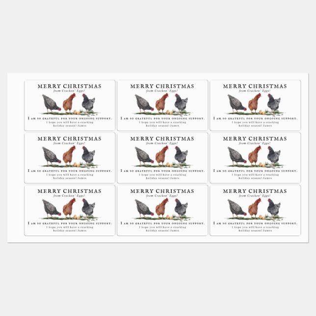 Étiquettes Farm Fresh Eggs | Monogram Egg Carton (Feuille)