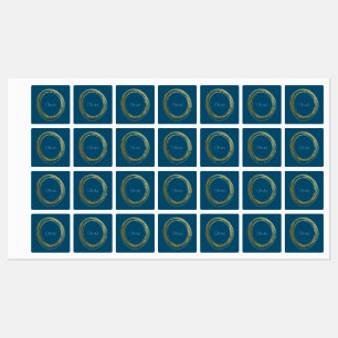 Étiquettes Faux Gold Abstrait Circle Design avec nom