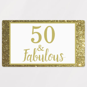 Étiquettes Faux Gold Parties scintillant Fabuleux 50e anniver