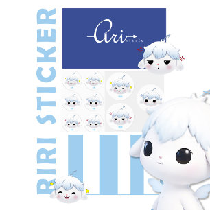 Étiquettes Feuille d'autocollants d'émotion Riri Kawaii Migno