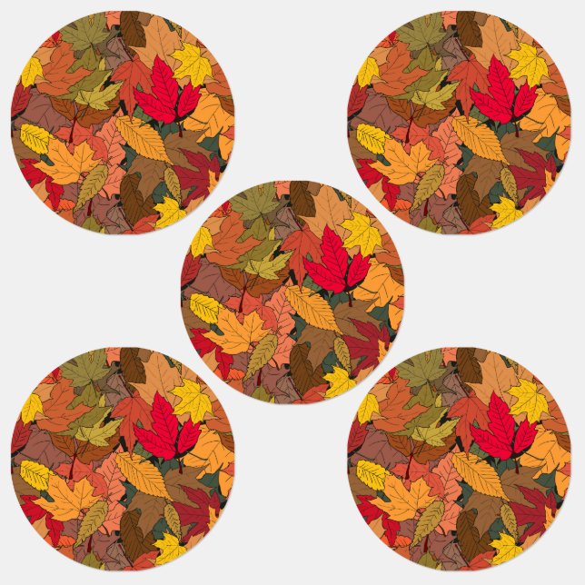 Étiquettes Feuilles d'automne colorées (Groupe)
