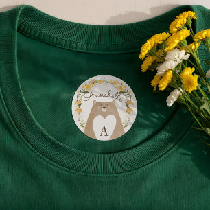 Étiquettes Fleur sauvage d'aquarelle d'abeille et d'ours de m