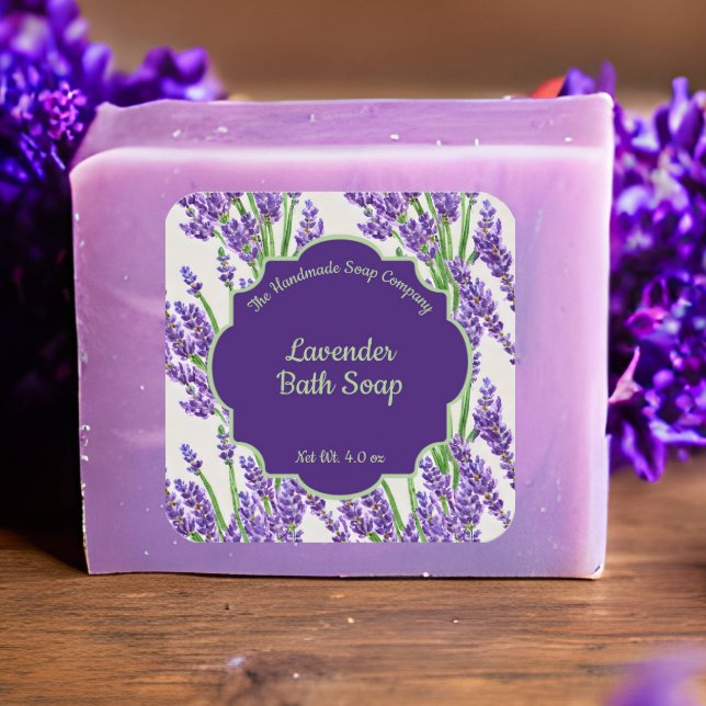 Étiquettes Fleurs de lavande imperméables savon et produit de (Créateur téléchargé)