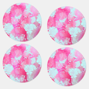 Étiquettes Fleurs japonaises motifs bleus