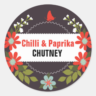 Étiquettes floraux de chutney - 3 pouces ou 1,5 po