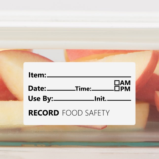 Étiquettes Food Safety Date Record Keeping (Apposé)