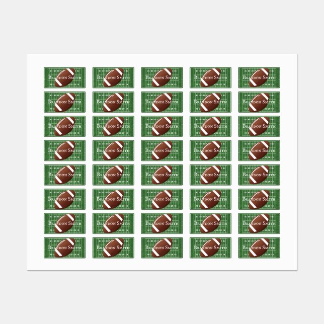 Étiquettes Football Field Ball Design Nom Tags (Feuille)