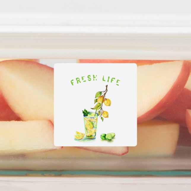 Étiquettes frais au citron - Texte personnalisé (Apposé)