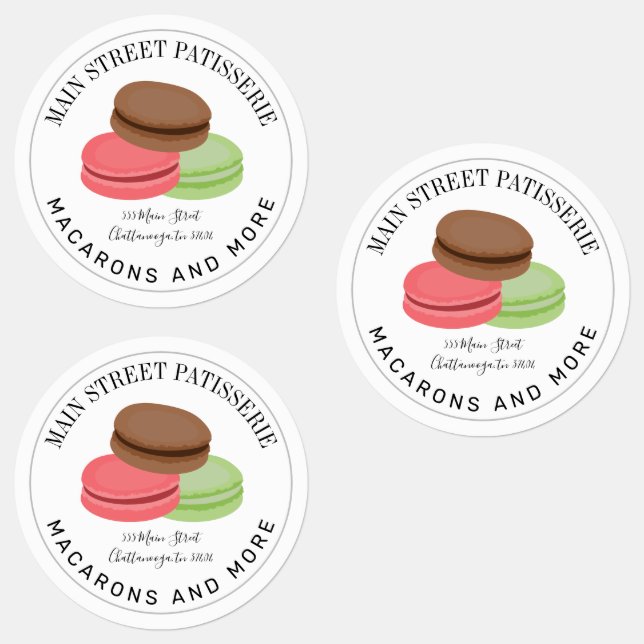 Étiquettes Français Macarons Food Business Restaurant (Groupe)