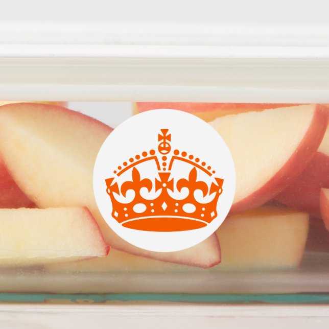 Étiquettes Gardez le calme Couronne orange (Apposé)