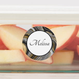 Étiquettes Géode moderne Gold & Grey Agate