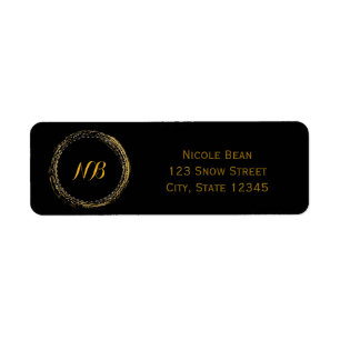 Étiquettes Gold Foil et Black Sparkle Glamor Circl