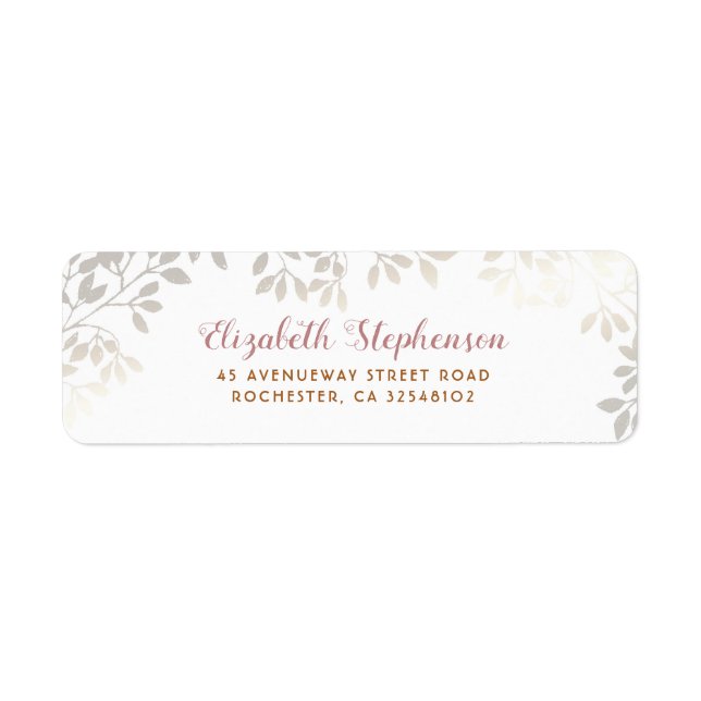 Étiquettes Gold Foliage pour les invitations Bunny (Devant)