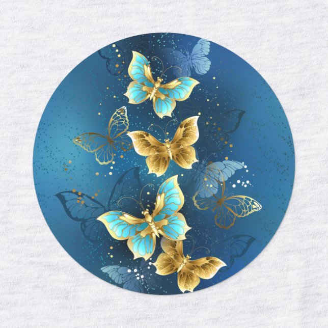 Étiquettes Golden butterflies (Design 1)