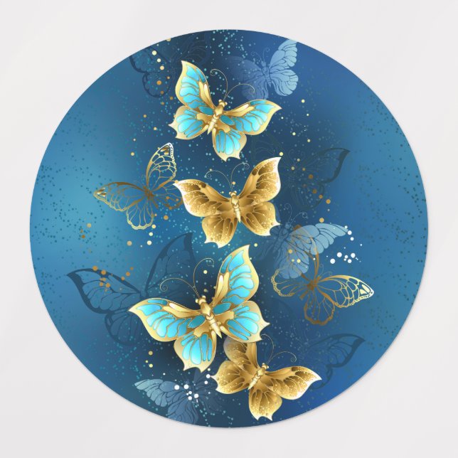 Étiquettes Golden butterflies (Design 1)