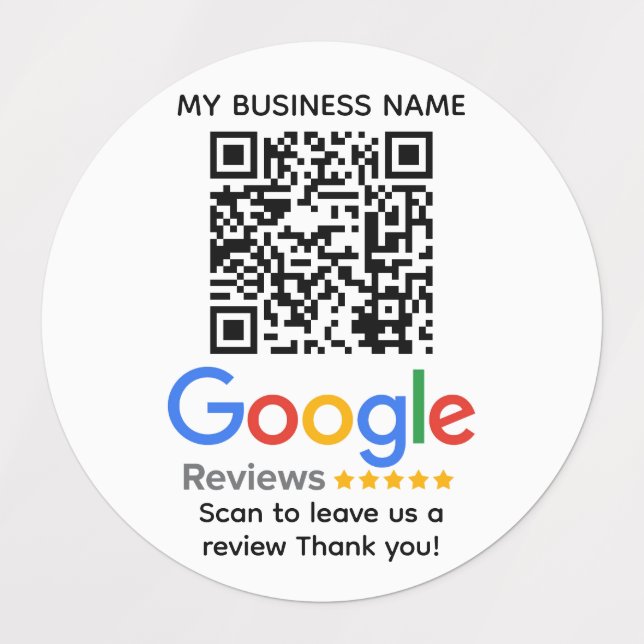 Étiquettes GOOGLE REVIEWS QR code personnalisé (Design 1)