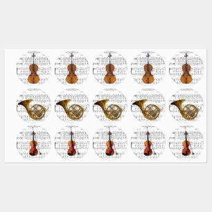 Étiquettes Grande feuille de Noël Musique et instruments