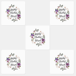 Étiquettes Gratuit Remerciement Bienheureux Floral