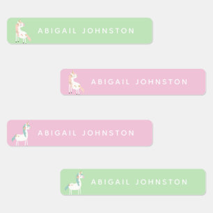Étiquettes Habillement magique de monogramme de licorne