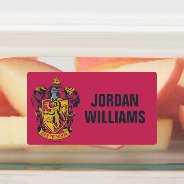 Étiquettes Harry Potter | Gryffindor Crest Gold et Rouge (Apposé)