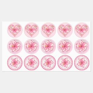 Étiquettes Hibiscus & dentelle PINK