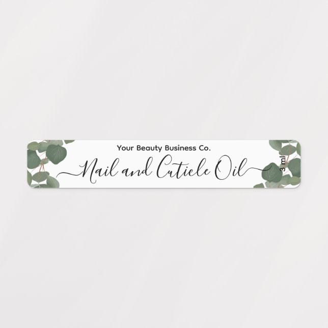Étiquettes Huile de ongle Eucalyptus moderne Produit personna (Design 1)
