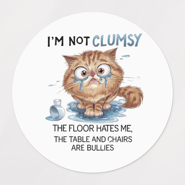 Étiquettes I’m Not Clumsy,  The Floor Hates Me,  (Design 1)
