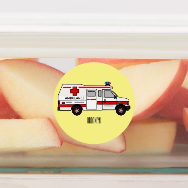 Étiquettes Illustration d'ambulance (Apposé)