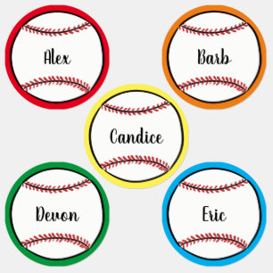 Étiquettes Illustration de baseball de texte personnalisé Scr