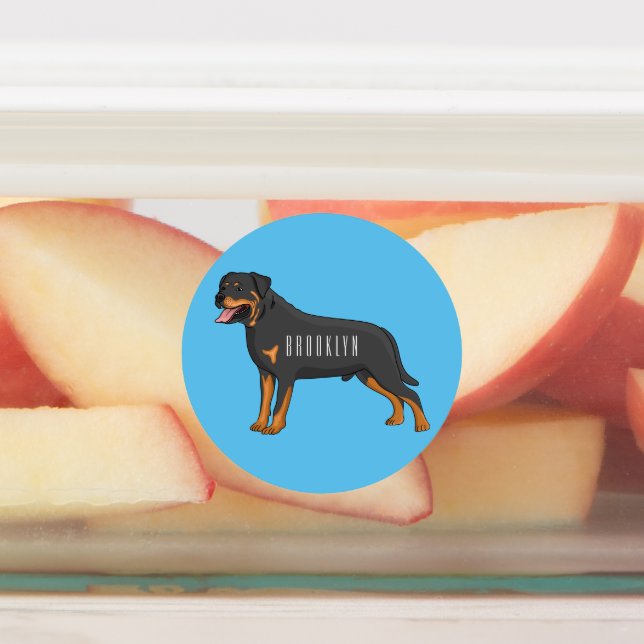 Étiquettes Illustration de chien Rottweiler (Apposé)