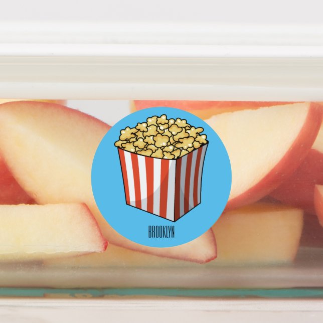 Étiquettes Illustration de dessin animé Popcorn (Apposé)