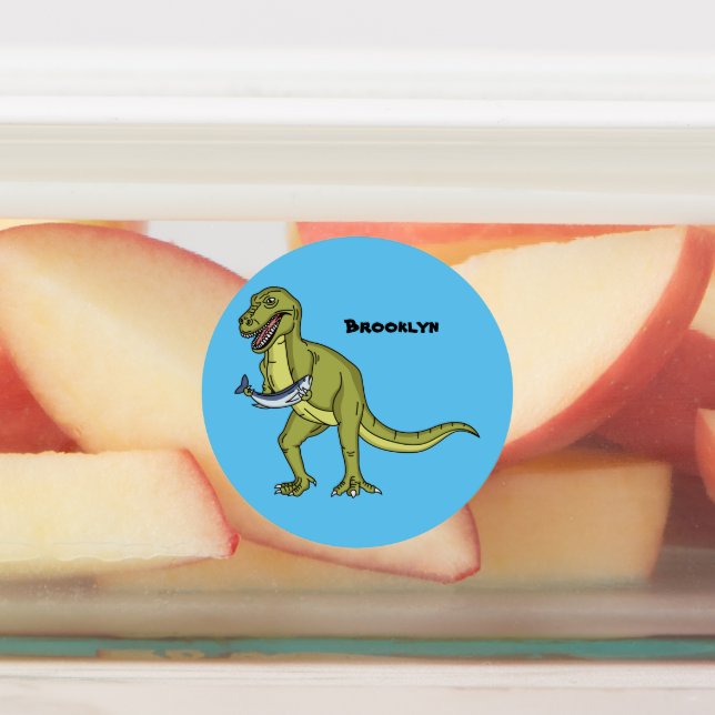 Étiquettes Illustration de dinosaure T rex drôle (Apposé)