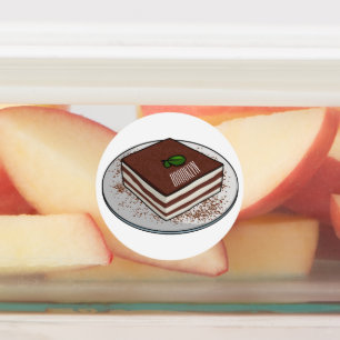 Étiquettes Illustration de gâteau de Tiramisu