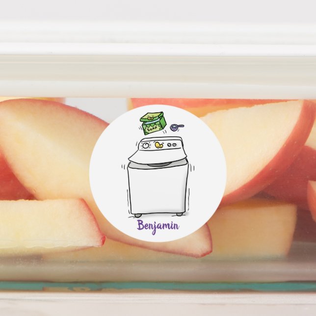 Étiquettes Illustration de lave-linge mignonne (Apposé)