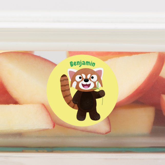 Étiquettes Illustration de panda rouge mignon (Apposé)