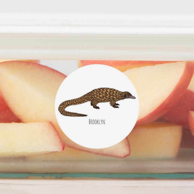 Étiquettes Illustration de pangolin à queue longue (Apposé)