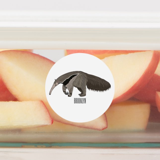 Étiquettes Illustration d'un dessin animé d'Anteater (Apposé)