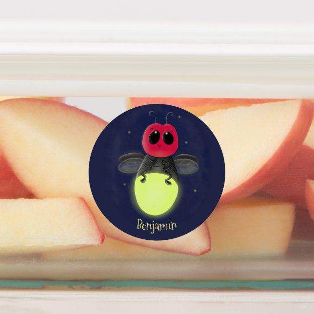 Étiquettes Illustration d'une luciole à éclair mignon (Apposé)