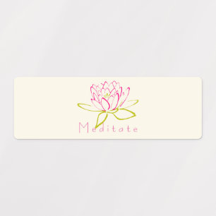 Étiquettes Illustration Méditer Fleur de Lotus / Lys d'eau