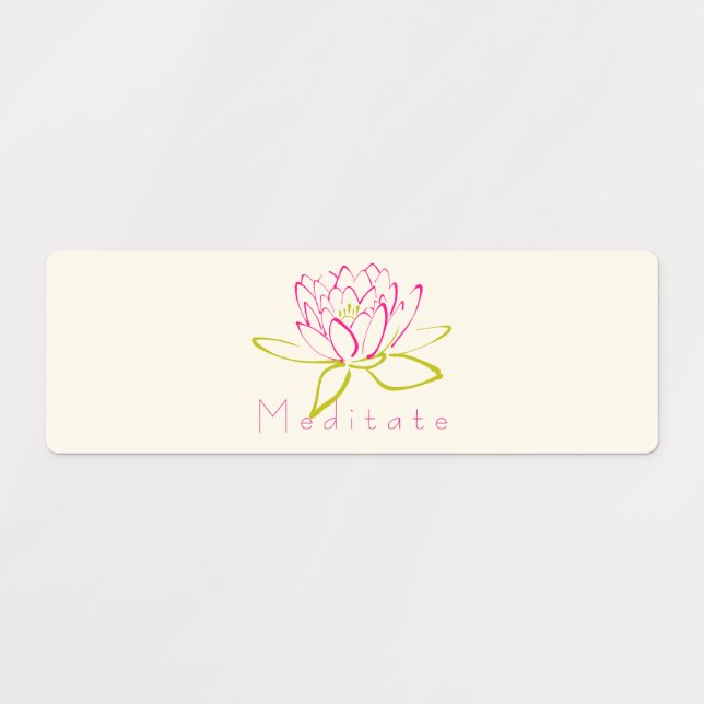 Étiquettes Illustration Méditer Fleur de Lotus / Lys d'eau (Design 1)