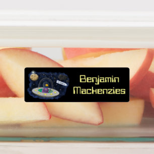 Étiquettes Image de dessin animé Cute ufo space personnalisée