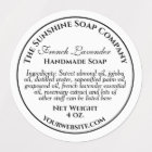 imperméable blanc w noir texte savon cosmétique
