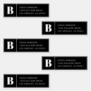 Étiquettes Imperméables avec Monogramme Adresse