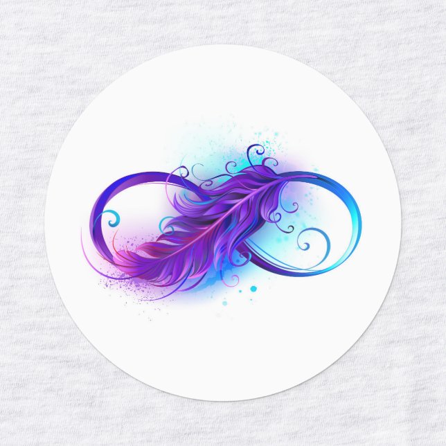 Étiquettes Infinity with purple feather (Design 1)