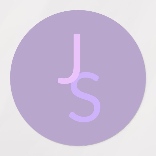 Étiquettes Initiales monogrammes à chevauchement moderne | Po (Design 1)